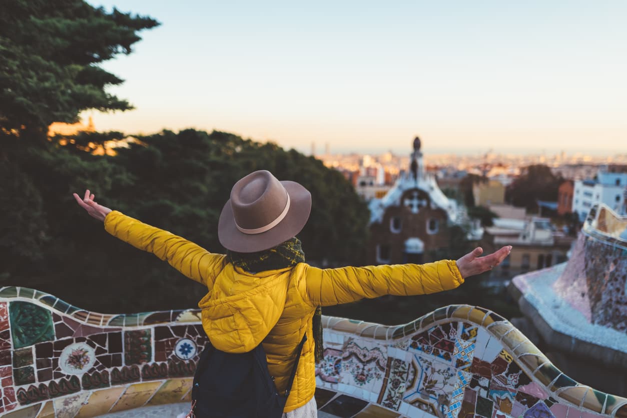 Young student abroad in Barcelona, Spain