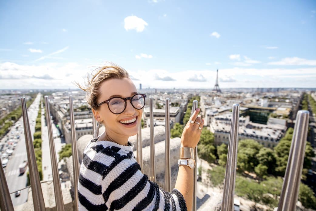 Young student smiling in Paris